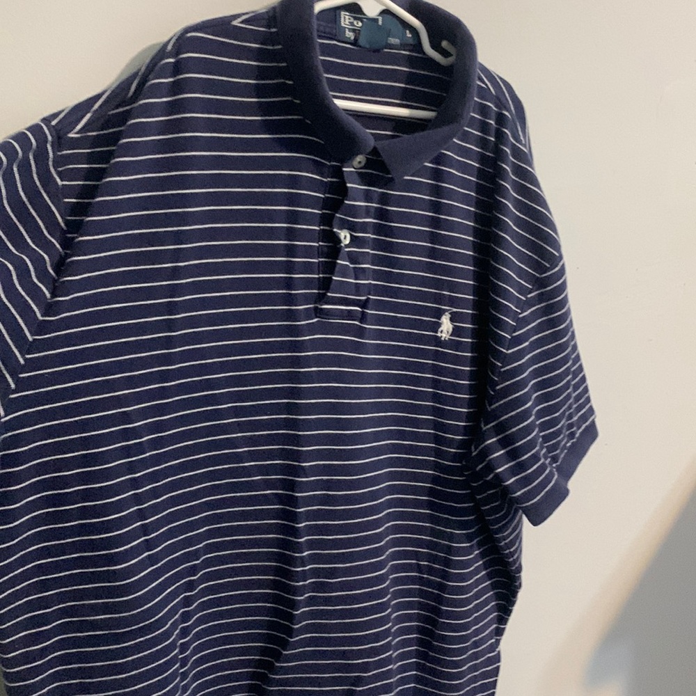 POLO/ LG blue and white stripes . Guaranteed good condition
